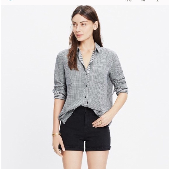 Madewell oversized gingham button down top xs - Picture 1 of 8